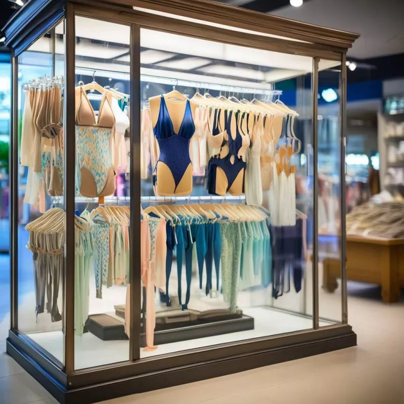 Glass Swimwear Display Rack