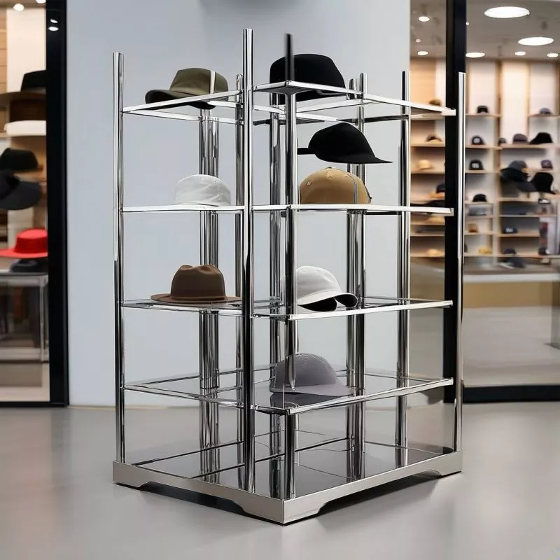 Stainless Steel Hats Display Rack