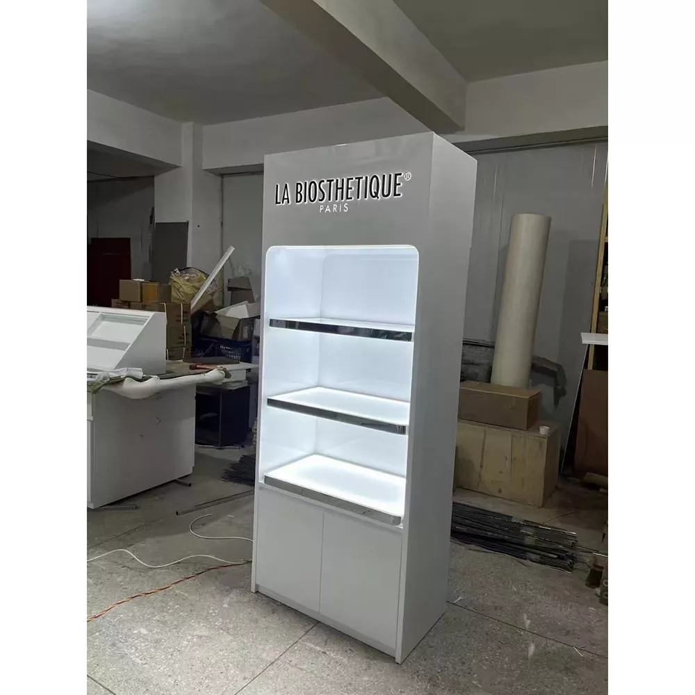Stainless Steel Skincare Display Cabinet