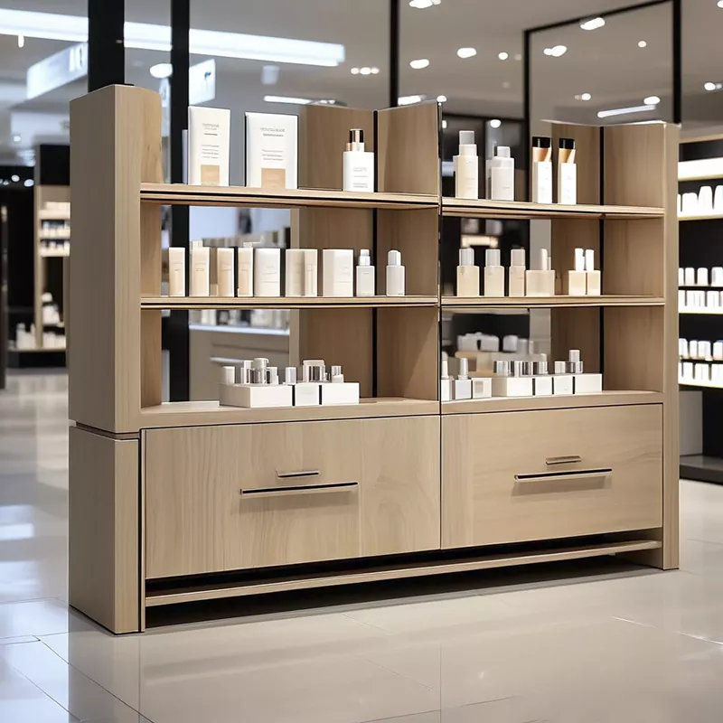 Wooden Skincare Display Cabinet